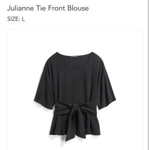 StitchFix Black front tie top- size L
